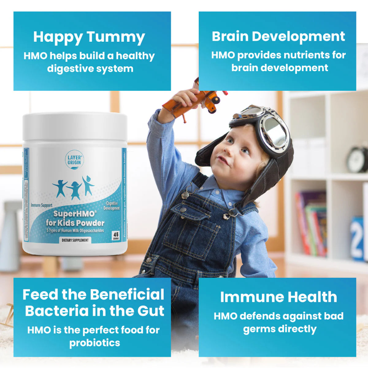 Layer Origin SuperHMO® Prebiotic for Kids - 5 HMOs