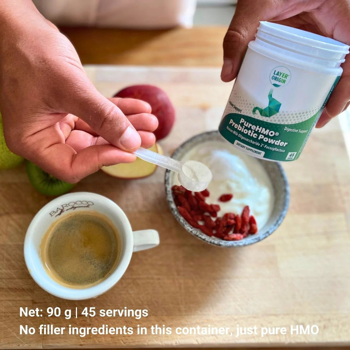 Layer Origin PureHMO® Human Milk Oligosaccharide (HMO 2'FL) Super Prebiotic Powder