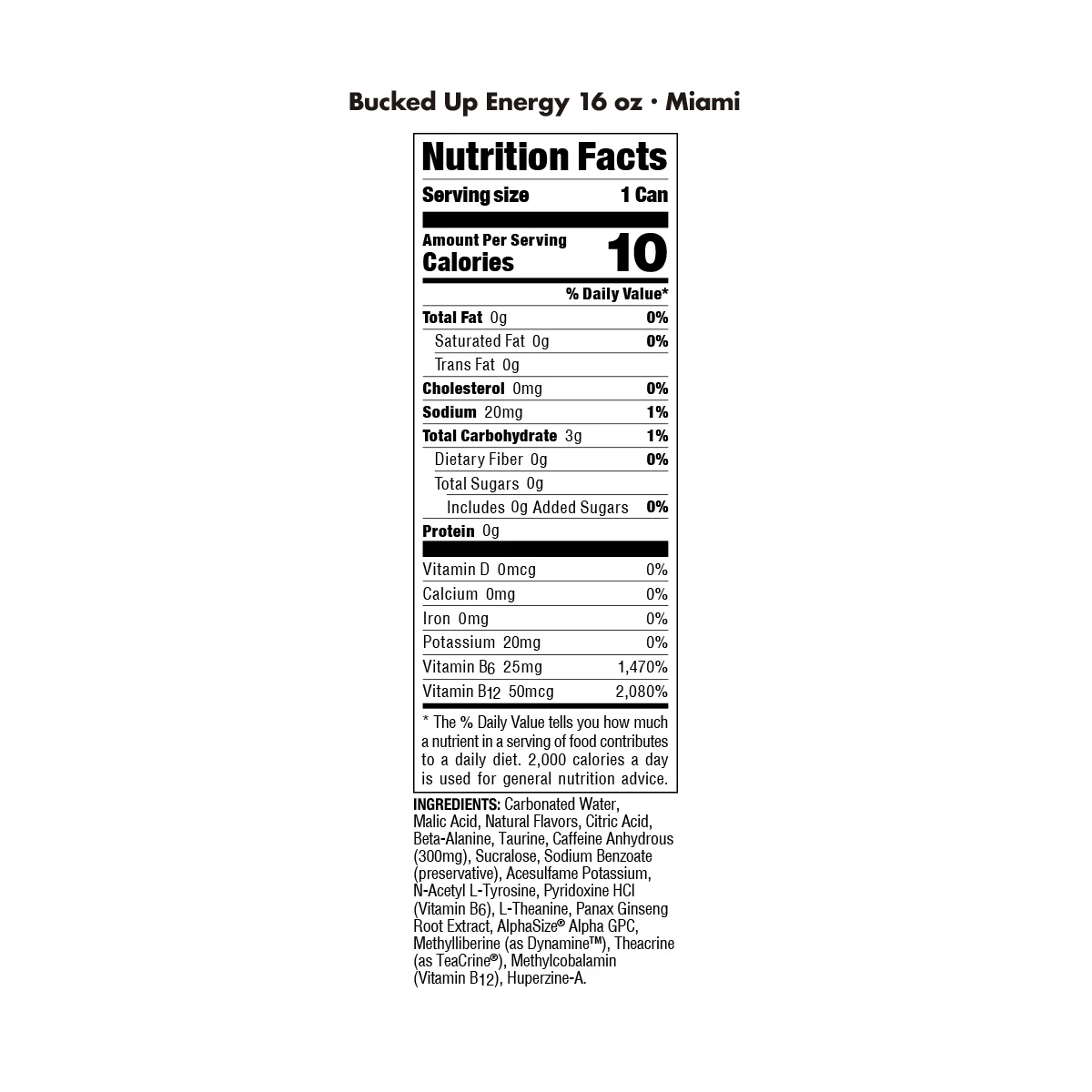 BUCKED UP ENERGY DRINKS 12 PACK