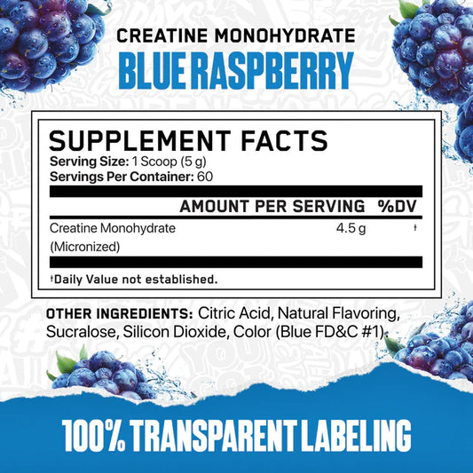 ABE Blue Razz Flavored Creatine Monohydrate Micronized