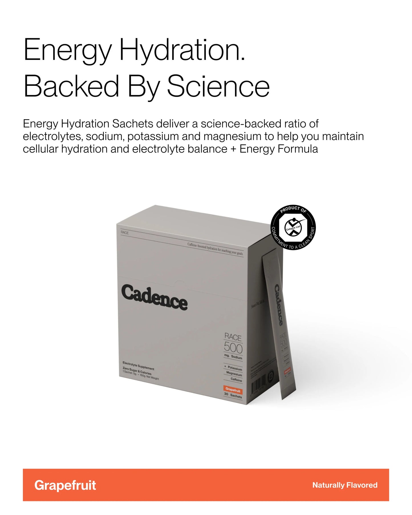 CADENCE RACE 500 ELECTROLYTE (Paquete de 30 sobres)