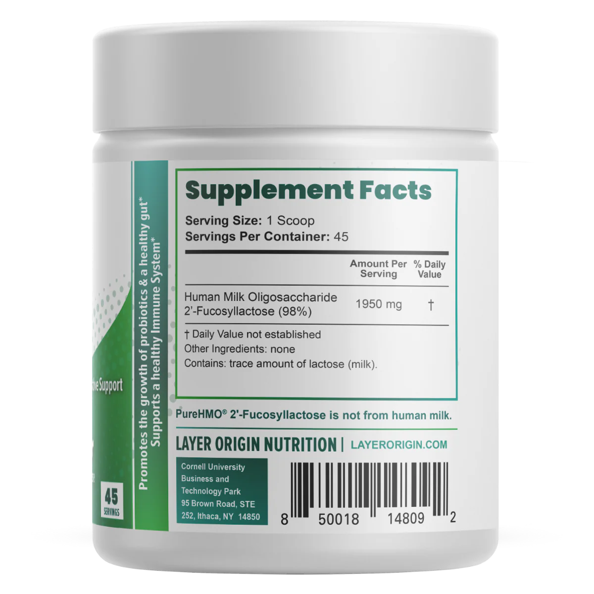 Layer Origin PureHMO® Human Milk Oligosaccharide (HMO 2'FL) Super Prebiotic Powder