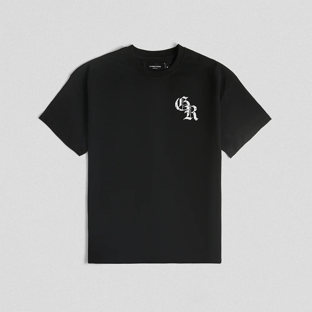 Gymreapers Initial Tee Black White
