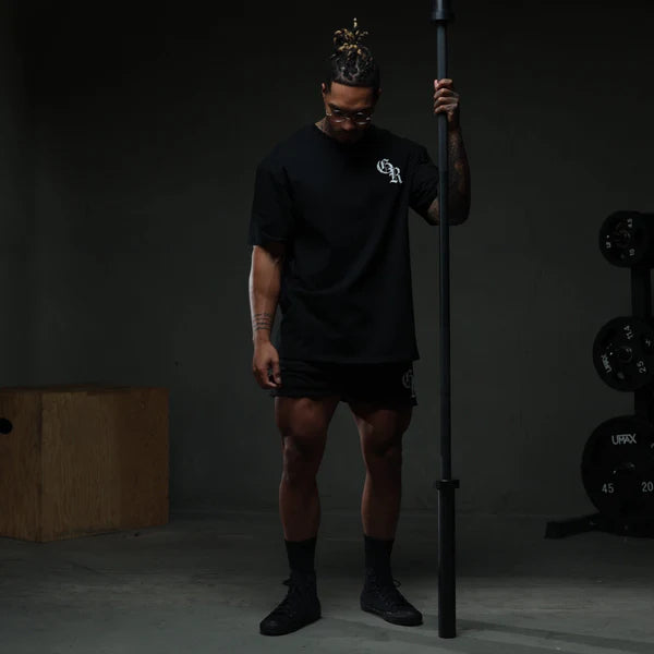 Gymreapers Initial Tee Black White