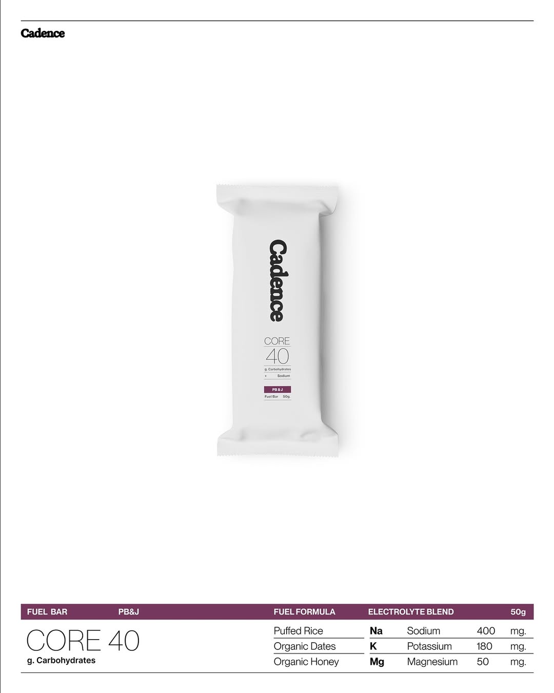 CADENCE CORE 40 FUEL BAR