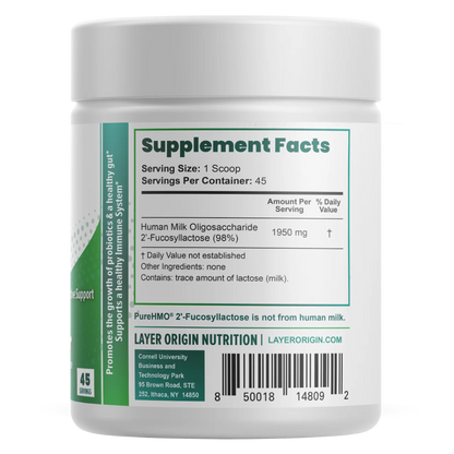 Layer Origin PureHMO® Human Milk Oligosaccharide (HMO 2'FL) Super Prebiotic Powder