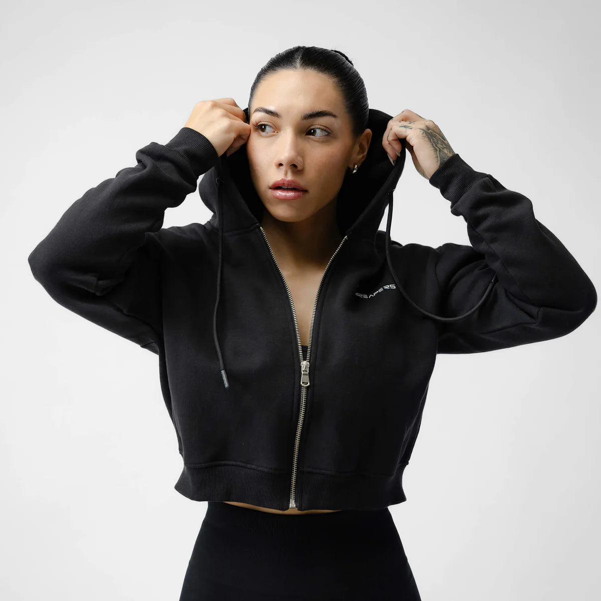 Gymreapers Cropped Zip Up Hoodie
