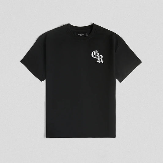 Gymreapers Initial Tee Black White